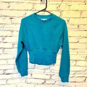 Victoria’s Secret Cropped Sweatshirt Blue Size Small